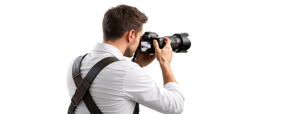 Fotografo professionista per eventi mentre scatta con macchina fotografica per la landing Only Events dedicata ai professionisti che vogliono trovare nuovi clienti